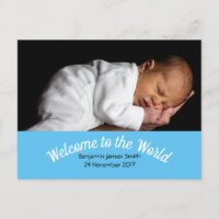 Geburtsankündigung Custom Foto Baby Boy