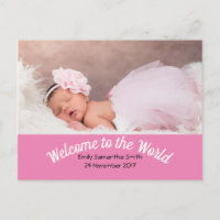 Geburtsankündigung Custom Foto Baby Girl