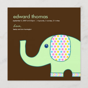 Geburtsankündigung des Babys, braun und grün Ankündigung