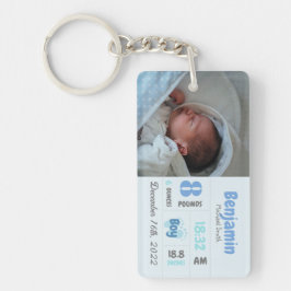 Geburtsankündigung des personalisierten Neugeboren Schlüsselanhänger