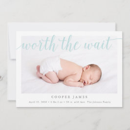 Geburtsankündigung des Warteprogramms für das Foto Ankündigung
