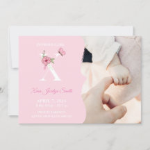 Geburtsankündigung Girl Initial X