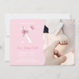 Geburtsankündigung Girl Initial X Einladung