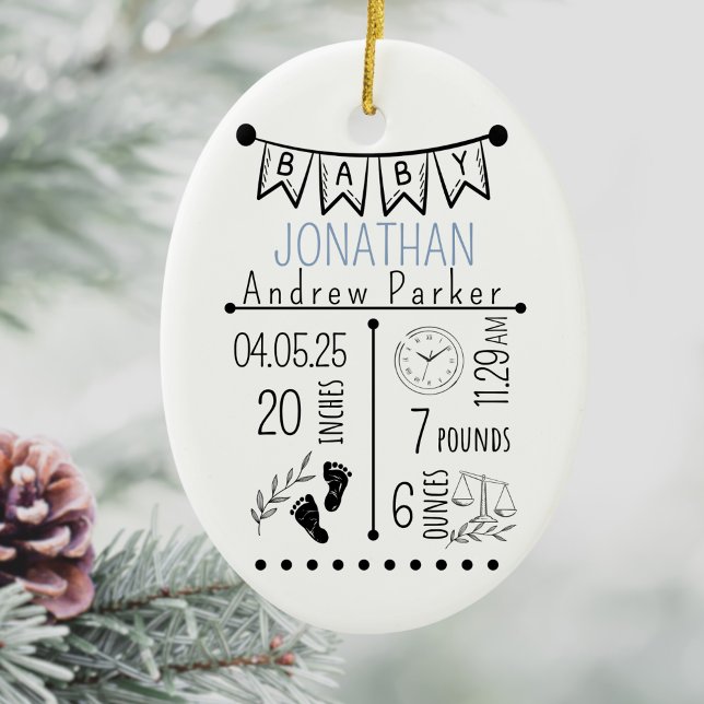 Geburtsankündigung Keepake, Neugeborene Keramik Ornament (Birth Stats in shape of this sweet keepsake. A gift to keep for years to come. new parents gift)