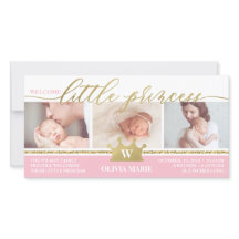 Geburtsankündigung, Kleine Prinzessin, Imitate Foi