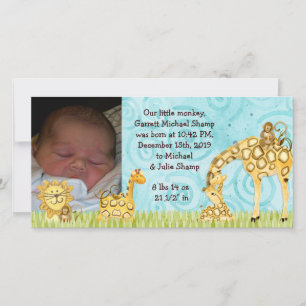 Geburtsankündigung Kleiner Affe Junge Baby Ankündigung