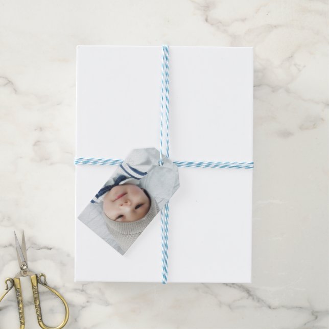 Geburtsankündigung mit dem Custom Newborn Baby Fot Geschenkanhänger (Mit Garn)