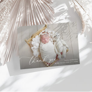 Geburtsankündigung mit weißen Buchstaben Einladung