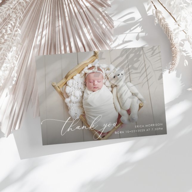 Geburtsankündigung mit weißen Buchstaben Einladung (Von Creator hochgeladen)