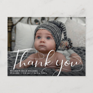 Geburtsankündigung & Vielen Dank Postcard Postkarte