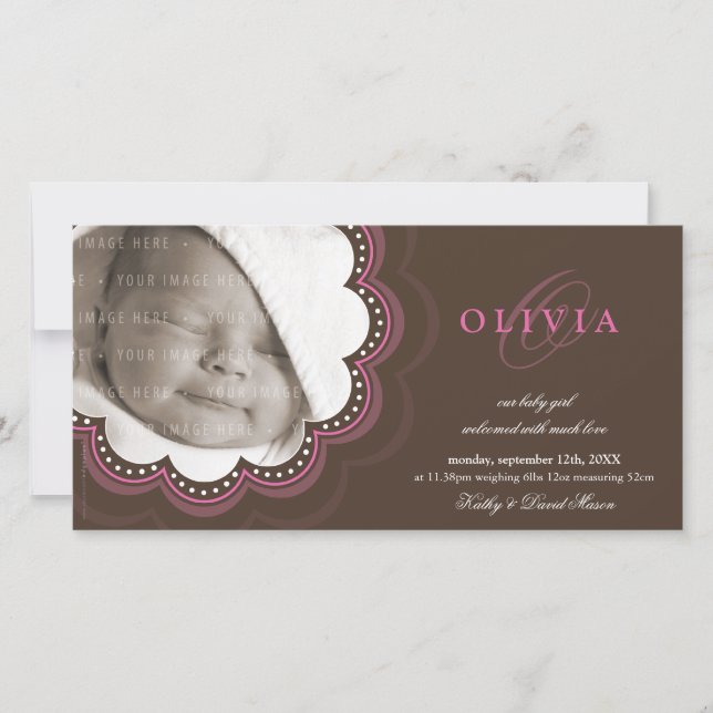 GEBURTSANKÜNDIGUNG VON Foto: Süßblüte 7L Ankündigung (Vorderseite)