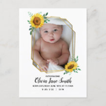 Geburtsankündigung von Sunflower Baby
