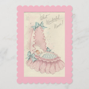 Geburtsanzeige für vintage Baby Mädchen Einladung