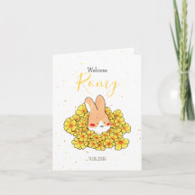 Geburtsanzeige Kaninchen Foto Florals