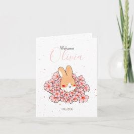 Geburtsanzeige Kaninchen Foto Florals Ankündigung
