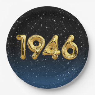 Geburtsballons 1946 in Sternen Pappteller