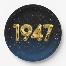 Geburtsballons 1947 in Sternen Pappteller