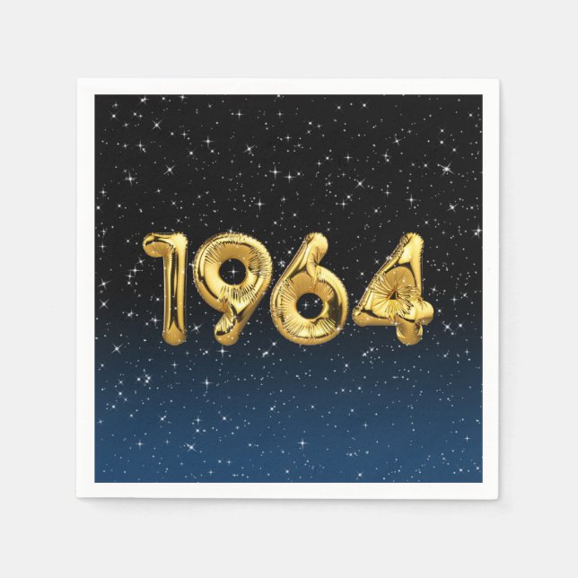 Geburtsballons 1964 in Sternen Serviette (Vorderseite)