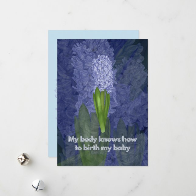 Geburtsbestätigungskarte mit Blume Feiertagskarte (Vorderseite/Rückseite Beispiel)