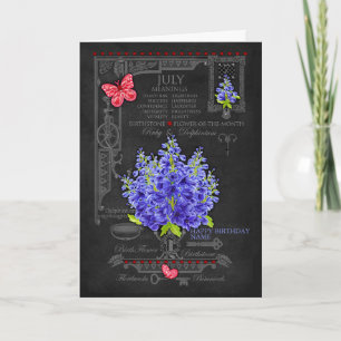 Geburtsblume Juli Kreide Personalisierte Karte