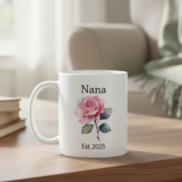 Geburtsblume Juni Rose für Nana mit Jahr Kaffeetasse