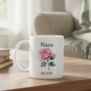 Geburtsblume Juni-Rose für Nana mit Jahr Kaffeetasse