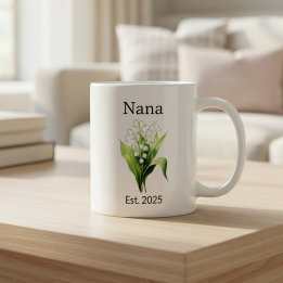 Geburtsblume Maiglöckchen für Nana mit Jahr Kaffeetasse
