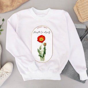 Geburtsblume Monat August Geburtstag Mohn  Sweatshirt