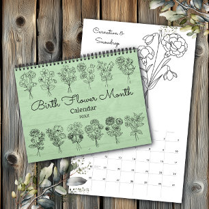 Geburtsblumen-Monat-Boho-Kalender Kalender