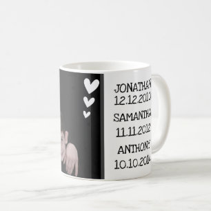 Geburtsdatum der Erinnerung Geburtsfoto-Vorlage Kaffeetasse