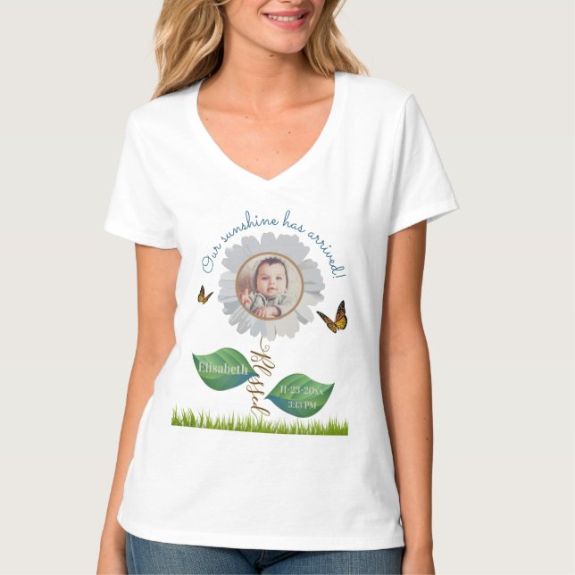 Geburtsdatum des Fotos T-Shirt (Vorderseite)