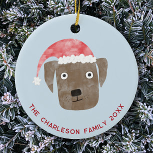 Geburtsdatum des Weihnachtshundes Keramik Ornament