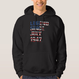 Geburtsdatum seit Juli 1947 US-amerikanische Flagg Hoodie
