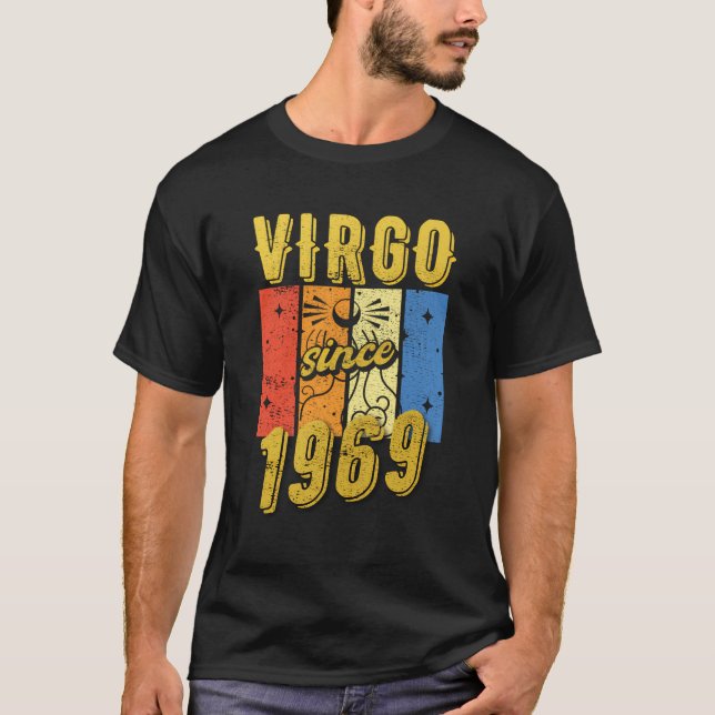 Geburtsdatum Virgo 1969 Zodiac-Zeichen T-Shirt (Vorderseite)