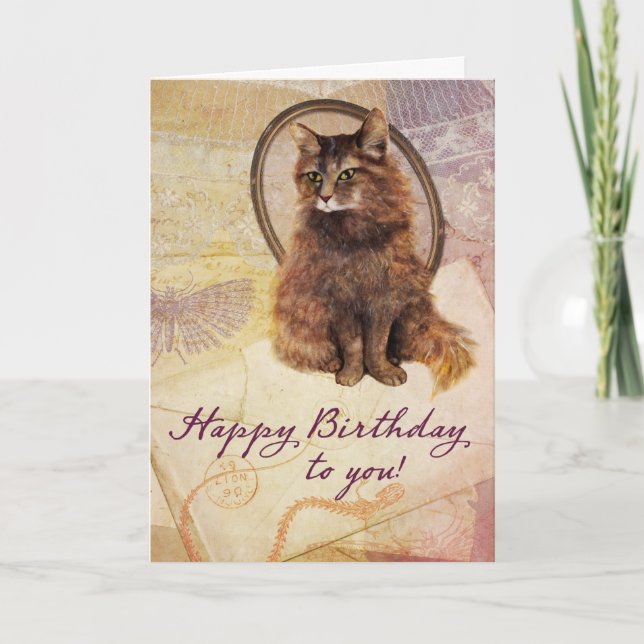 Geburtsday Chloe Cat Card Karte (Vorderseite)