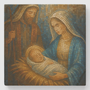 Geburtsfenster-Mosaik   Heilige Familie  Steinuntersetzer