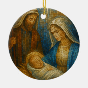 Geburtsfenstermosaik   Heilige Familie  Keramik Ornament