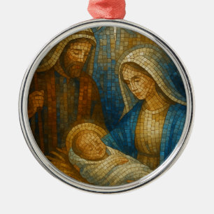 Geburtsfenstermosaik   Heilige Familie  Ornament Aus Metall