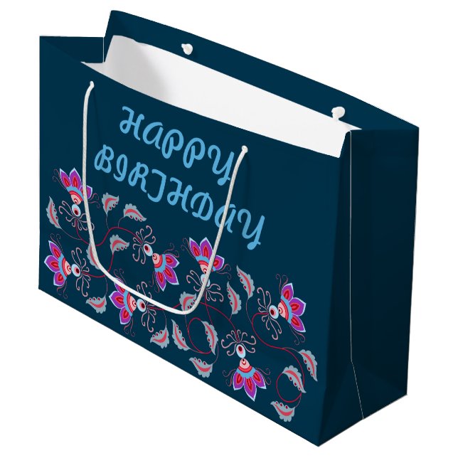 GEBURTSGESCHENK FÜR MAMA, VATER, SCHWESTER, SOHN,  GROßE GESCHENKTÜTE (Vorderseite Schrägansicht)
