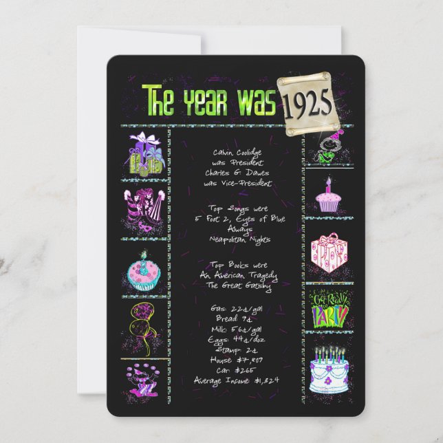 Geburtsjahr 1925 Einladung (Vorderseite)