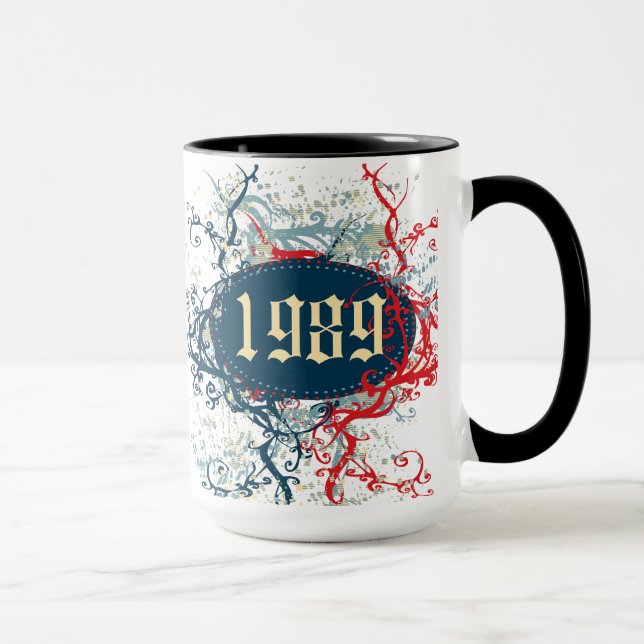 Geburtsjahr 1989 oder seit 1989 oder Hergestellt i Tasse (Rechts)