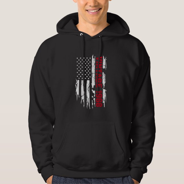 Geburtsjahr der amerikanischen Flagge 1968 zum Geb Hoodie (Vorderseite)