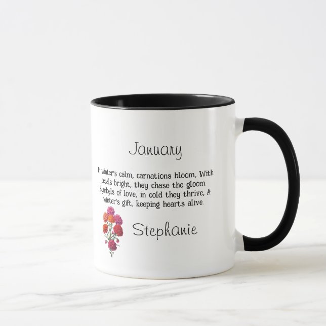 Geburtsjahrs Blume Januar Blüte: Tasse der Nelkenw (Rechts)
