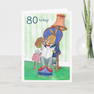 Geburtskarte 80 - Mr. Rabbit Karte