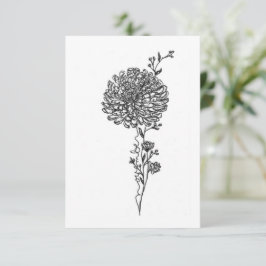 Geburtskarte, Blume Geburtstag, Chrysanthemum Mitteilungskarte