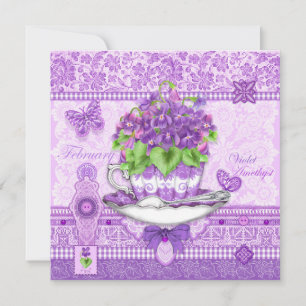 Geburtskarte Blume und Teacup-Karte von Gem Februa Einladung