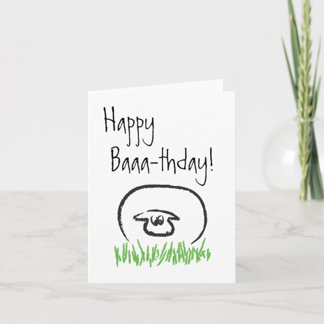 Geburtskarte der Schafe (innen blau) Karte (Vorderseite)