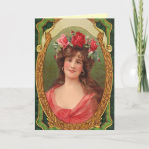 Geburtskarte der Vintagen Frau Karte