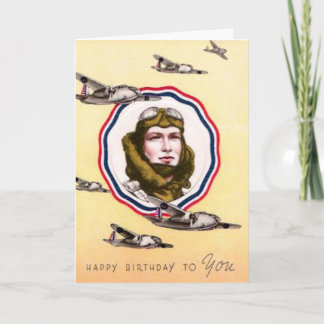 Geburtskarte der Vintagen militärischen Luftwaffe Karte