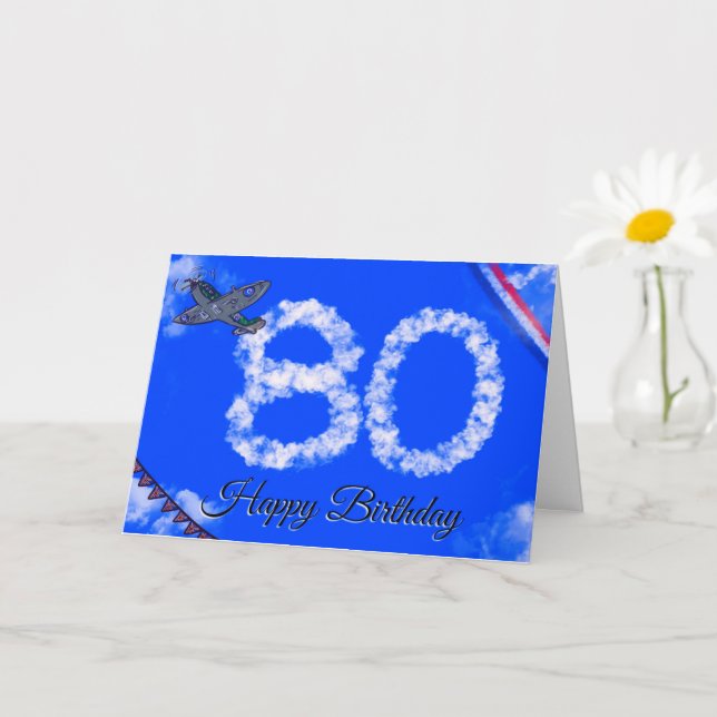 Geburtskarte des 80. Spitfire Karte (Kleine Pflanze)
